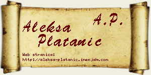 Aleksa Platanić vizit kartica